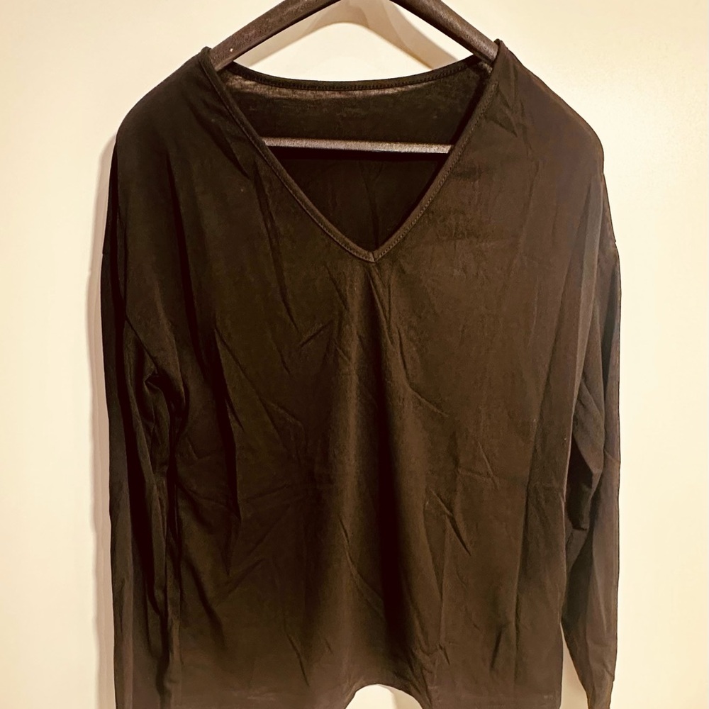 Black Long Sleeve V Neck Womens/Teens Frenchy BRAND New Shein Size XS